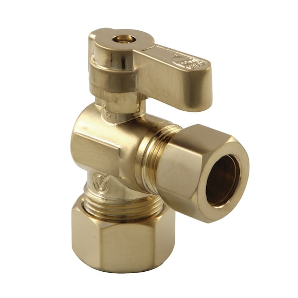 KF5440BB 5/8" OD Comp X 1/2" OD Comp Angle Stop Valve, Brushed Brass